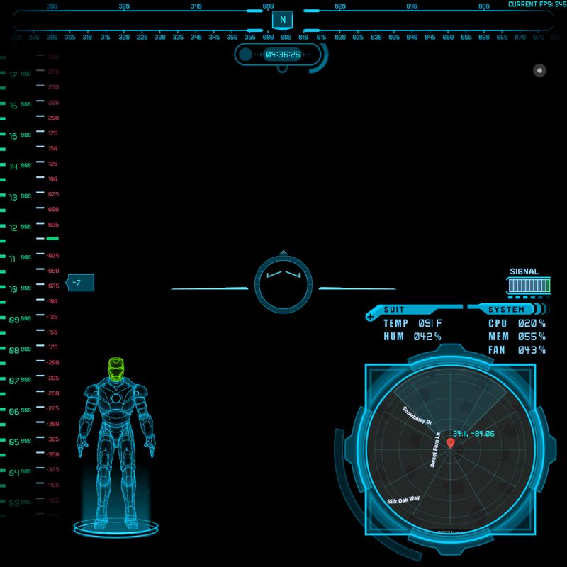 MIRAGE HUD — primary flight layout